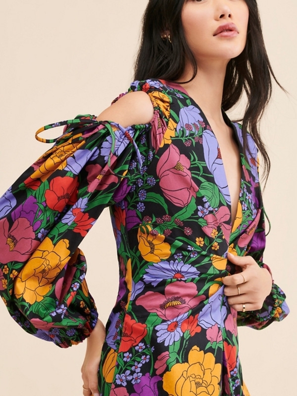 FARM Rio Black BUCOLIC GARDEN CUT OUT Maxi Dress SIZE L - Picture 4 of 4